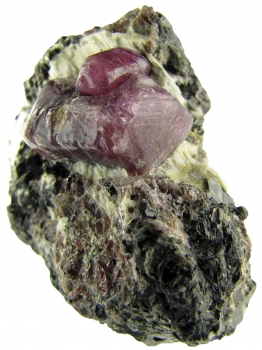 Corundum (var. Sapphire) in Schist from Zazafotsy Quarry (Amboarohy), Ihosy District, Horombe Region, Fianarantsoa Province, Madagascar [db_pics/pics/corundum1c.jpg]