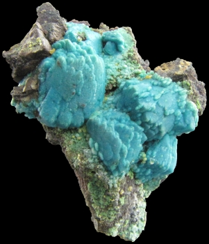 Malachite and Chrysocolla pseudomorph after Azurite from Whim Creek Copper Mine (Whim Creek Copper prospect; Whim Well Mine), Whim Creek, Roebourne Shire, Pilbara Region, Western Australia, Australia [db_pics/pics/malachite1b.jpg]