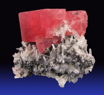 Rhodochrosite on Quartz with Pyrite from Sweet Home Mine, Alma, Colorado [db_pics/pics/rhodochrosite2d.jpg]