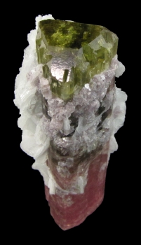 Tourmaline Var. Elbaite w/ Clevelandite and Lepidolite from Himalaya Mine, Mesa Grande, San Diego County, California [db_pics/pics/tourm16c.jpg]