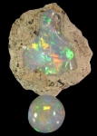 Opal: Rough and Cut from Shoa Province, Ethiopia [OPAL2]