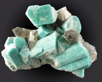Amazonite and Smoky Quartz on Clevelandite from Snowy Pocket, Smoky Hawk Mine, Florissant, Teller County, Colorado [db_pics/pics/amazonite1a.jpg]