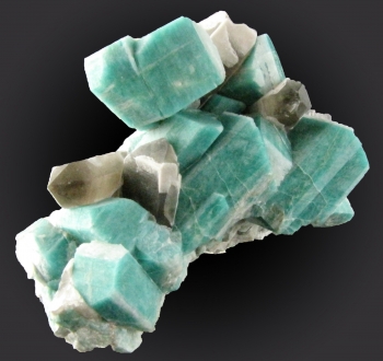 Amazonite and Smoky Quartz on Clevelandite from Snowy Pocket, Smoky Hawk Mine, Florissant, Teller County, Colorado [db_pics/pics/amazonite1b.jpg]