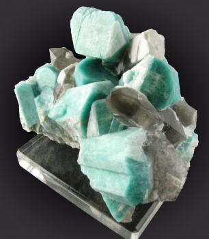 Amazonite and Smoky Quartz on Clevelandite from Snowy Pocket, Smoky Hawk Mine, Florissant, Teller County, Colorado [db_pics/pics/amazonite1c.jpg]