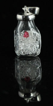 Herkimer diamonds with Spinel Pendant from Ace of Diamonds Mine, Herkimer County, New York [db_pics/pics/herkbottle1a.jpg]