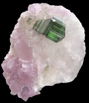 Tourmaline on Quartz with Lepidolite from Pederneira Mine, Sao Jose Da Safira, Minas Gerais, Brazil [db_pics/pics/lepidolite1a.jpg]