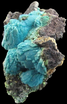 Malachite and Chrysocolla pseudomorph after Azurite from Whim Creek Copper Mine (Whim Creek Copper prospect; Whim Well Mine), Whim Creek, Roebourne Shire, Pilbara Region, Western Australia, Australia [db_pics/pics/malachite1c.jpg]